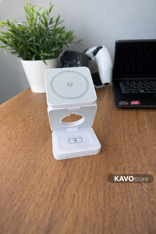 Składana ładowarka indukcyjna 3w1 do iPhone, Apple Watch i AirPods