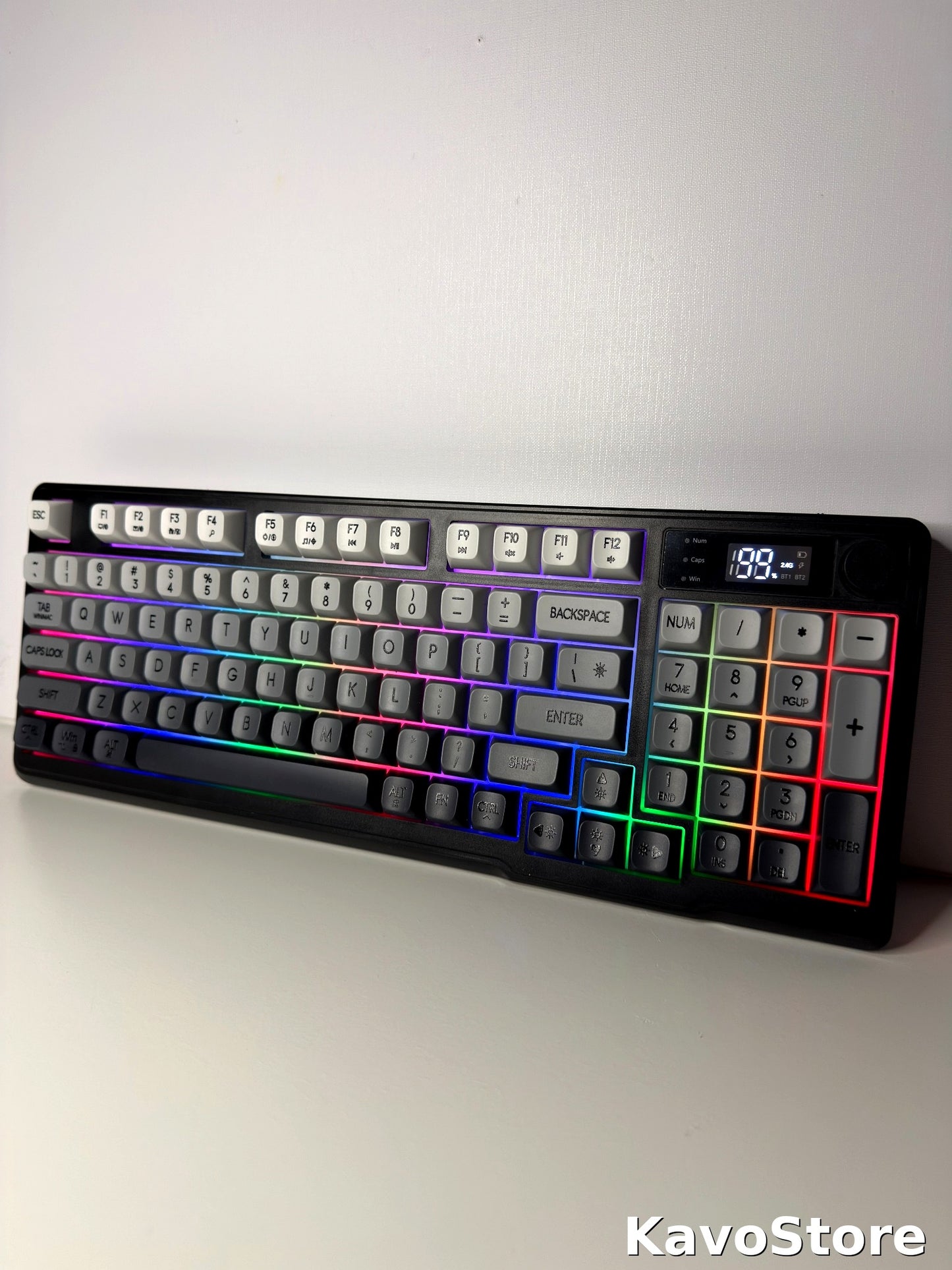 💥Cicha Klawiatura Gamingowa RGB z Ekranem LCD | Bezprzewodowa 2.4G + Bluetooth💥👉 Użyj kodu KAVO10 i odbierz 10% rabatu