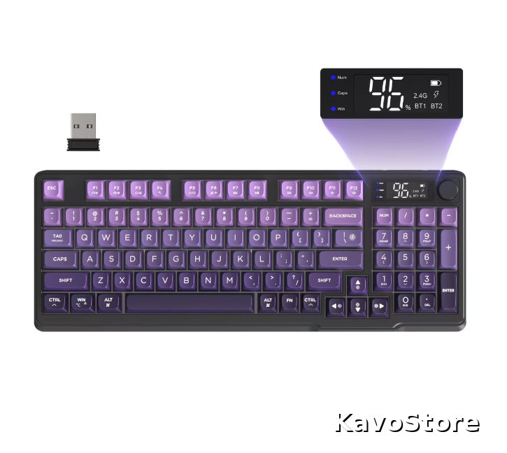 💥Cicha Klawiatura Gamingowa RGB z Ekranem LCD | Bezprzewodowa 2.4G + Bluetooth💥👉 Użyj kodu KAVO10 i odbierz 10% rabatu