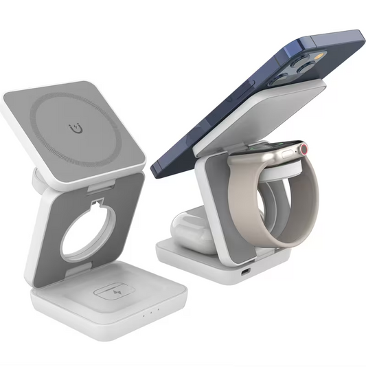 Składana ładowarka indukcyjna 3w1 do iPhone, Apple Watch i AirPods